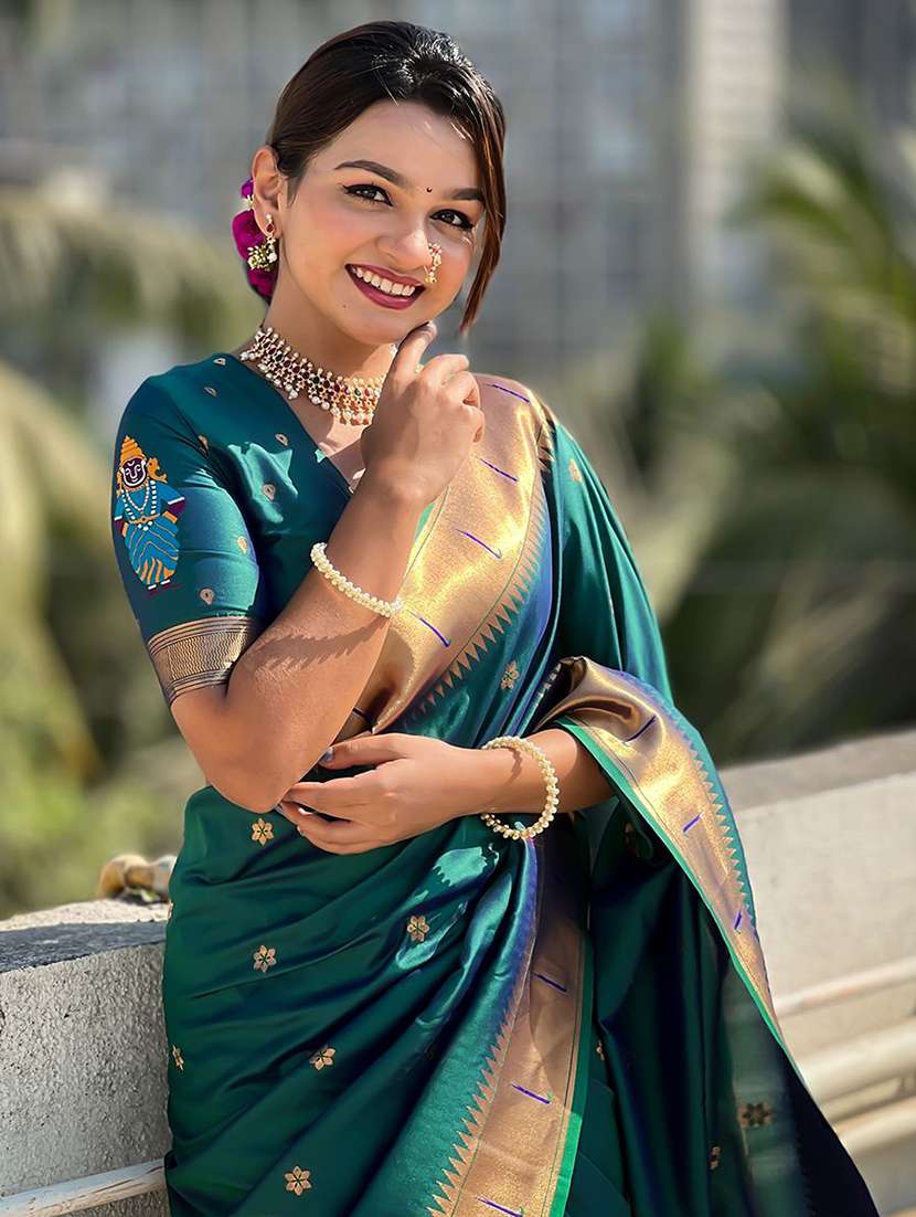 women self design paithani saree with blouse - 22571310 -  Standard Image - 1