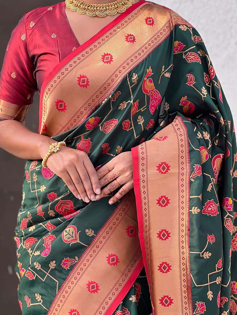 women self design paithani saree with blouse - 22571317 -  Standard Image - 4