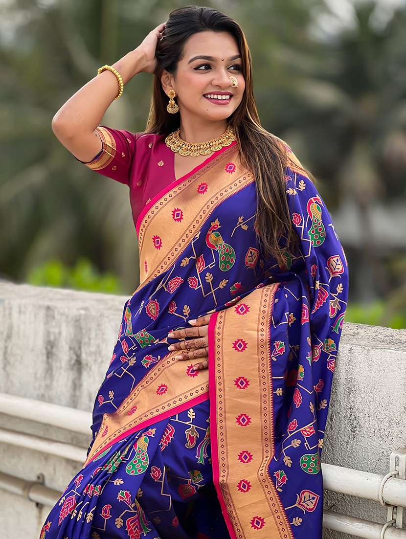 women self design paithani saree with blouse - 22571323 -  Standard Image - 1