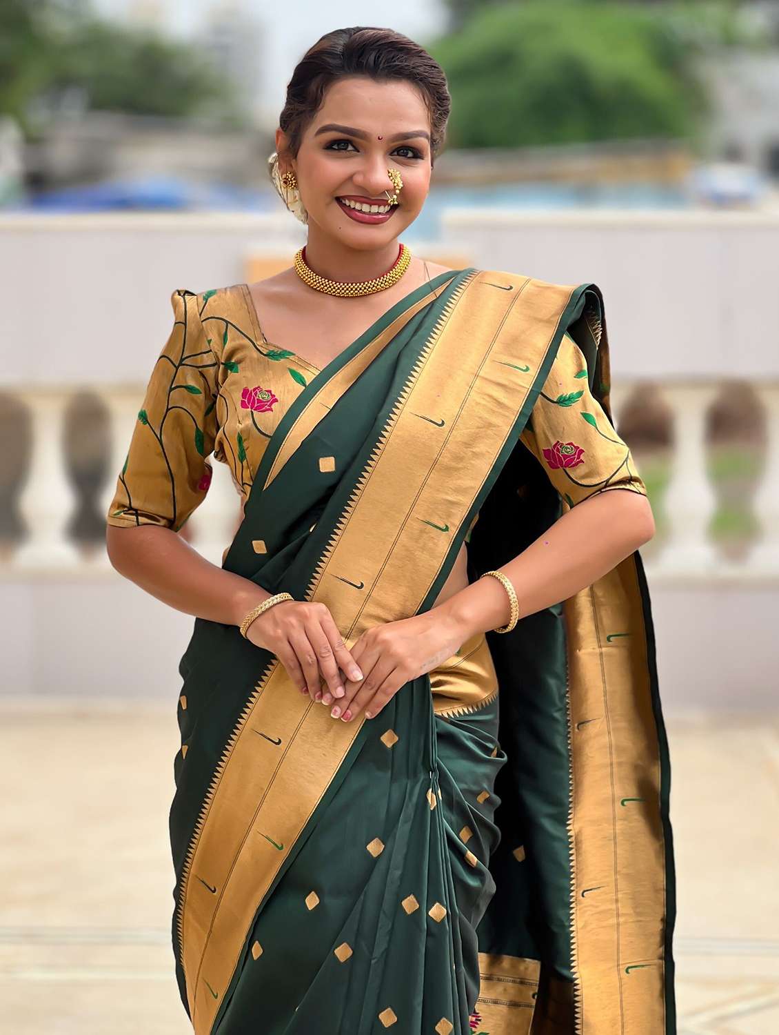 women self design paithani saree with blouse - 22571361 -  Standard Image - 1