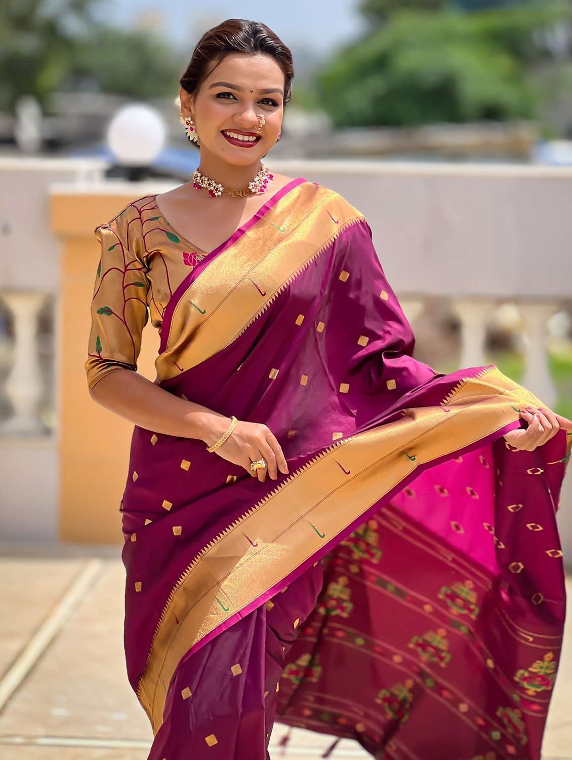 women self design paithani saree with blouse - 22571370 -  Standard Image - 1