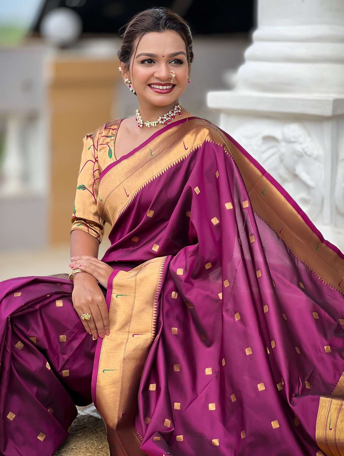 women self design paithani saree with blouse - 22571370 -  Standard Image - 4