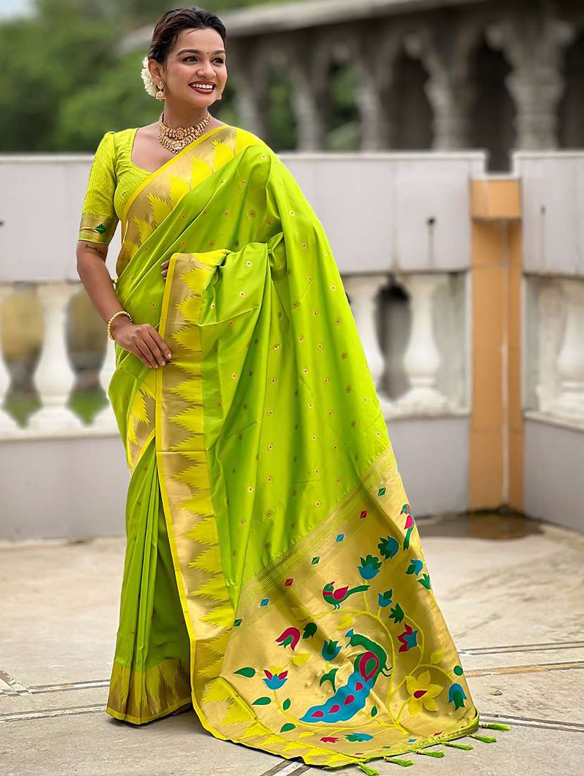 women self design paithani saree with blouse