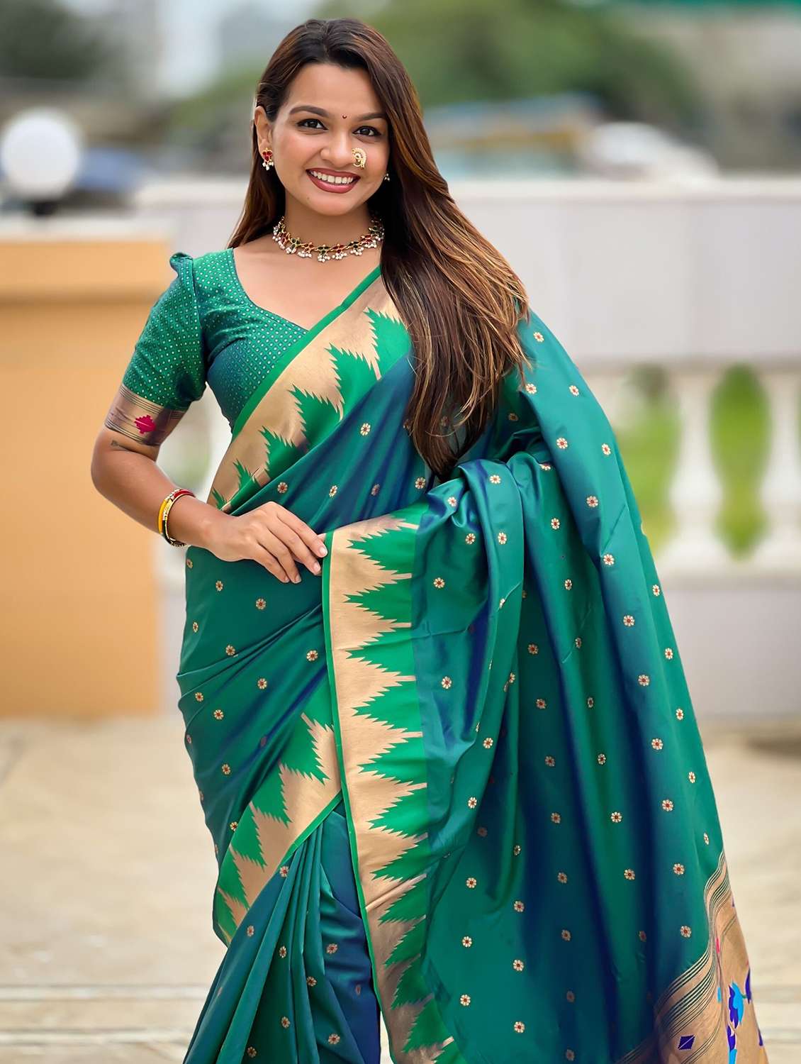 women self design paithani saree with blouse - 22571375 -  Standard Image - 1