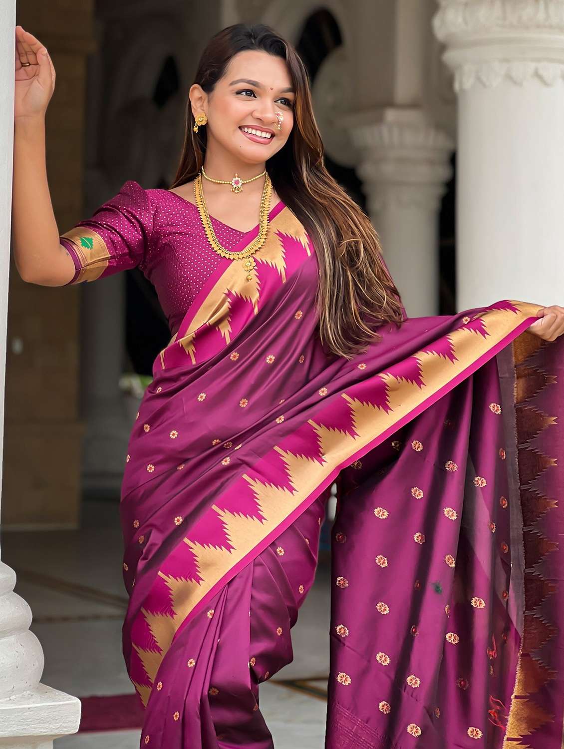 women self design paithani saree with blouse - 22571378 -  Standard Image - 4