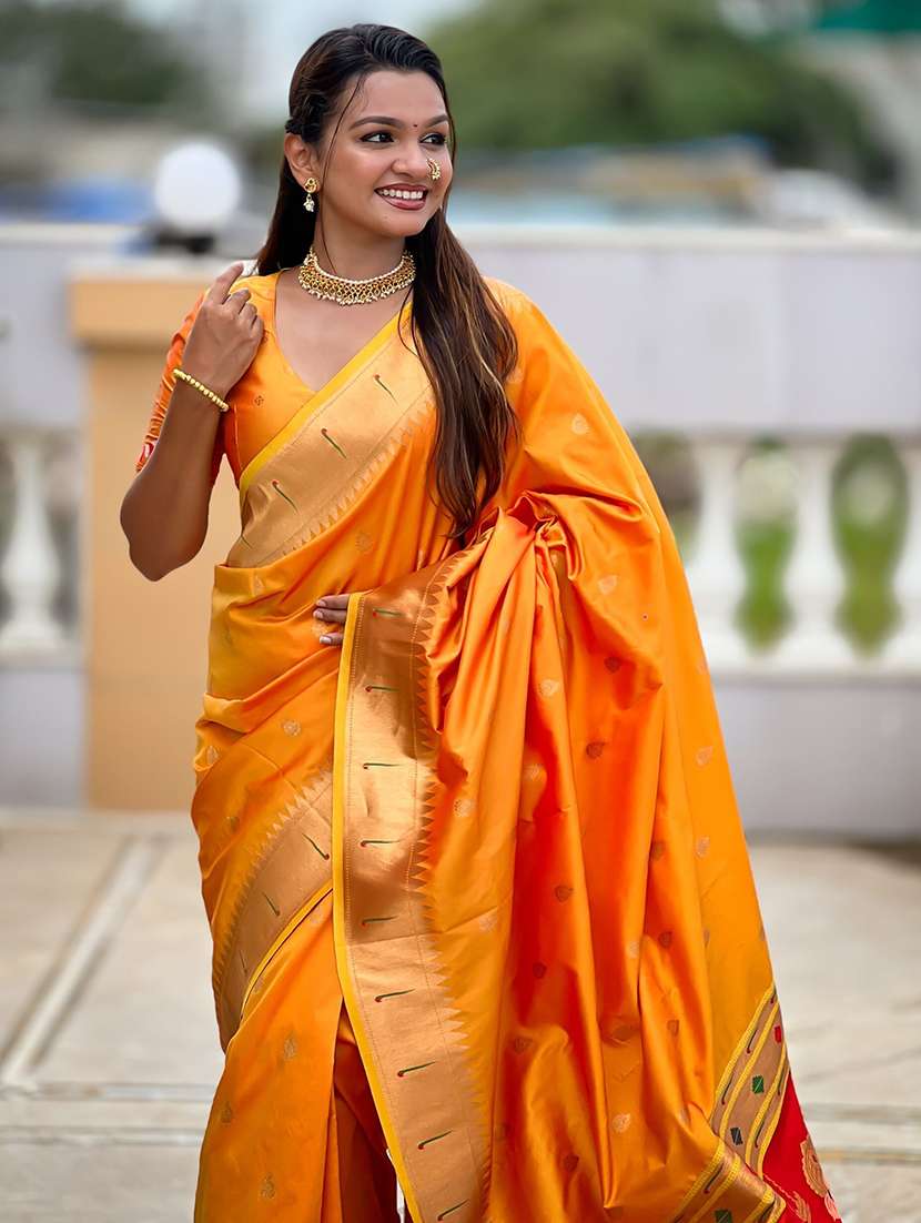 women self design paithani saree with blouse - 22571383 -  Standard Image - 4