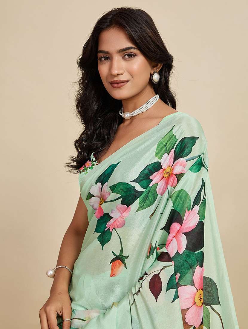 women printed casual wear saree with blouse - 22571398 -  Standard Image - 1