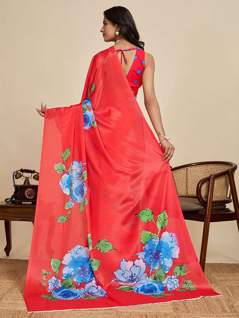 women printed casual wear saree with blouse - 22571399 -  Standard Image - 4