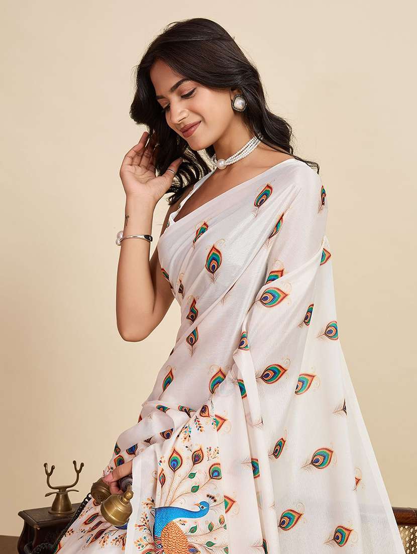 women printed casual wear saree with blouse - 22571402 -  Standard Image - 1