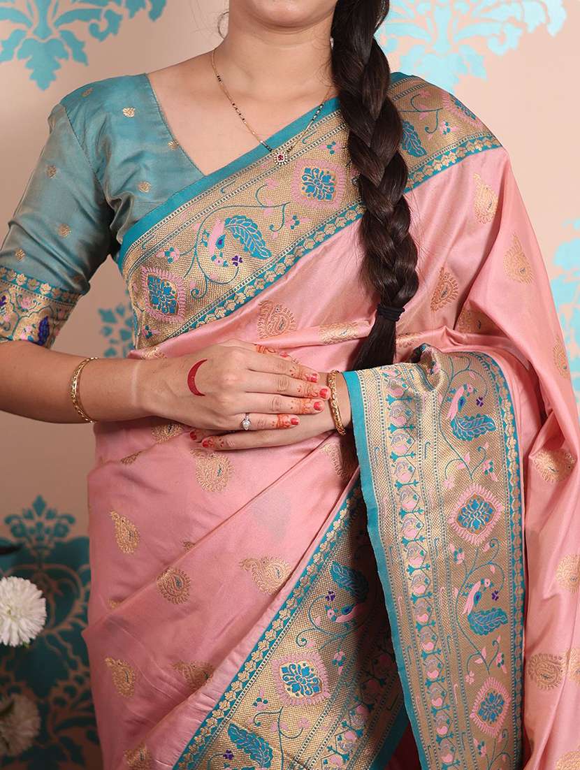 women self design paithani saree with blouse - 22571459 -  Standard Image - 4