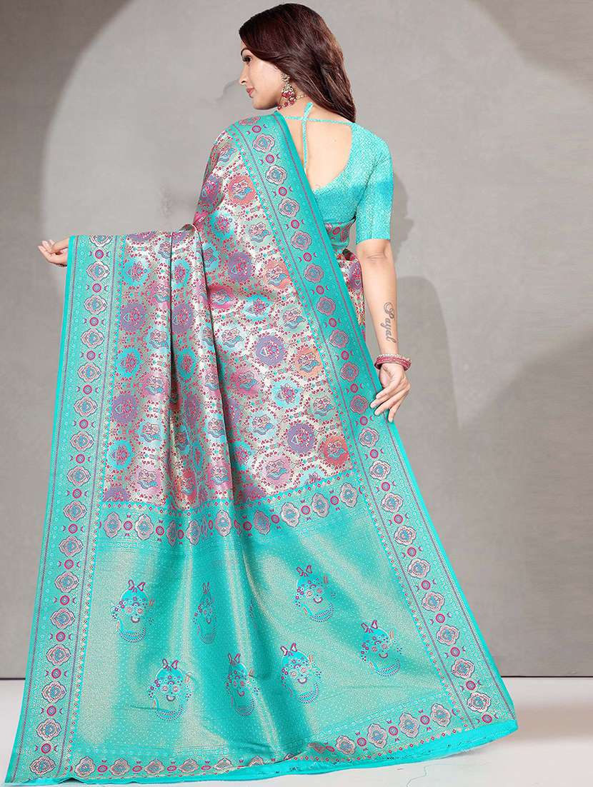 women self design dharmavaram saree with blouse - 22571472 -  Standard Image - 4