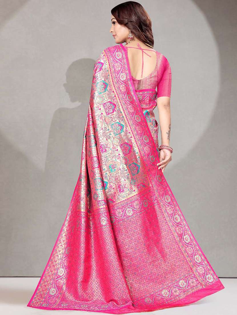 women self design dharmavaram saree with blouse - 22571473 -  Standard Image - 4