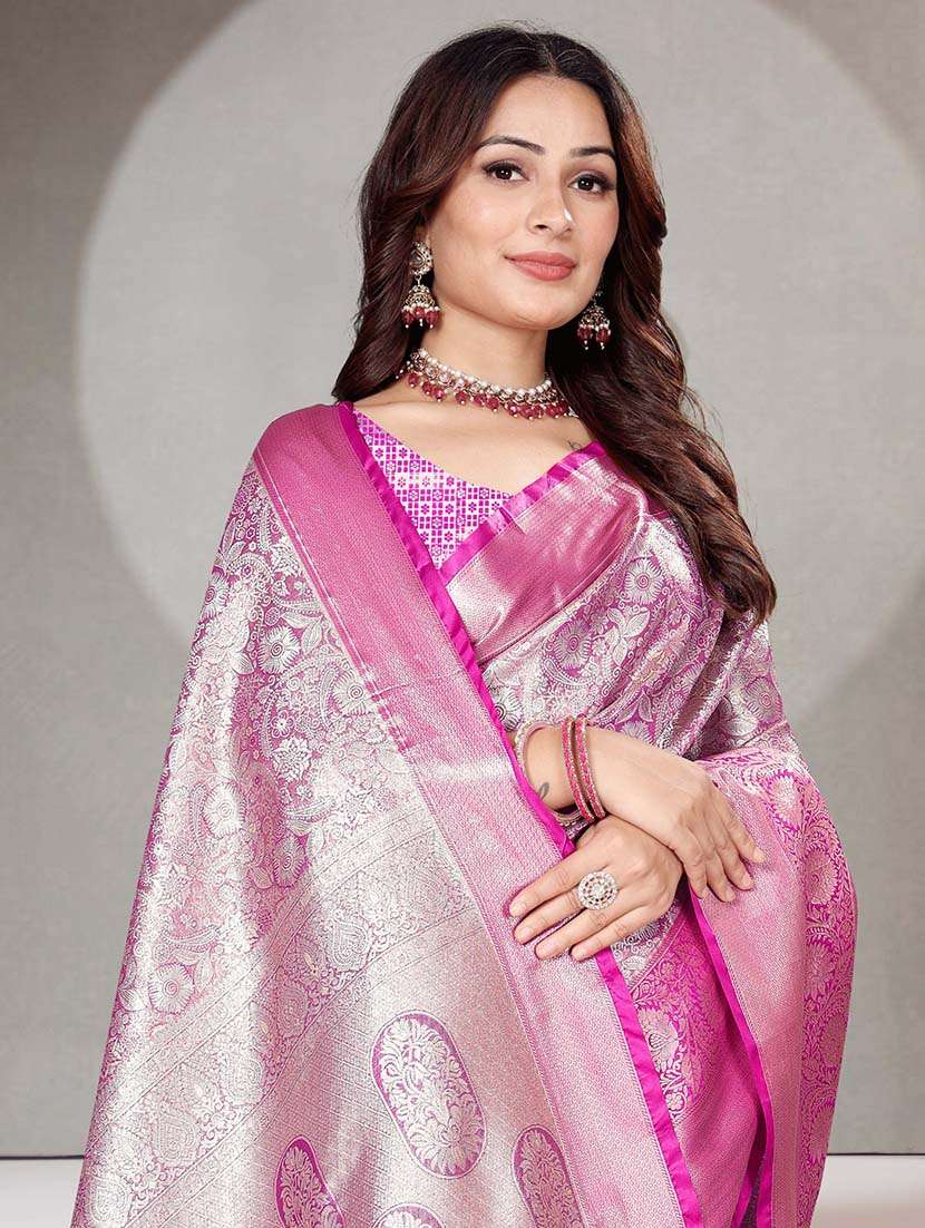 women self design kanjivaram saree with blouse - 22571478 -  Standard Image - 1