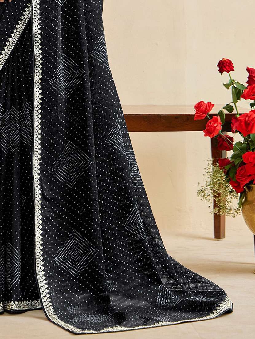 women bandhani printed saree with blouse - 22571500 -  Standard Image - 4