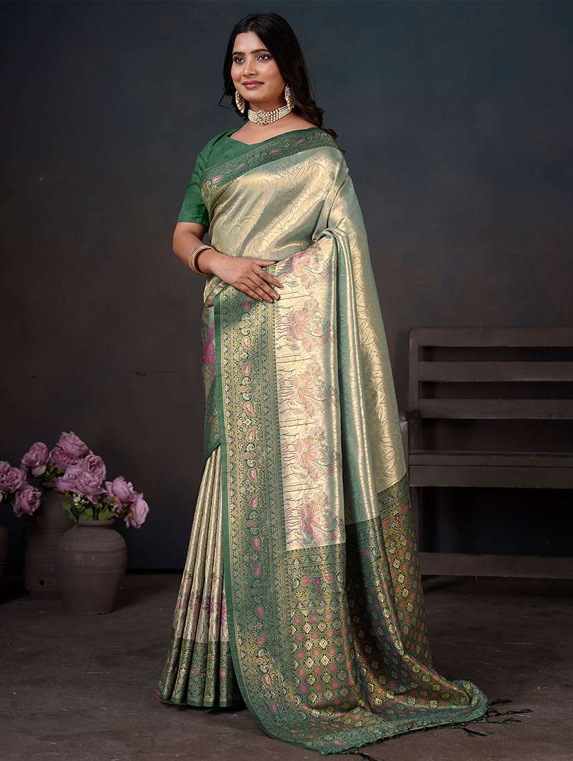 women self design kanjivaram saree with blouse - 22571563 -  Standard Image - 4