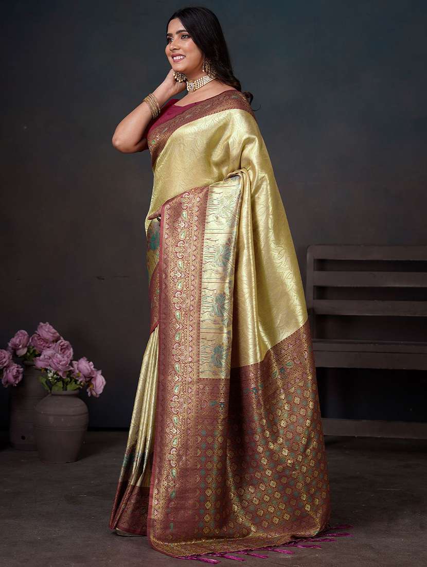 women self design kanjivaram saree with blouse - 22571565 -  Standard Image - 4