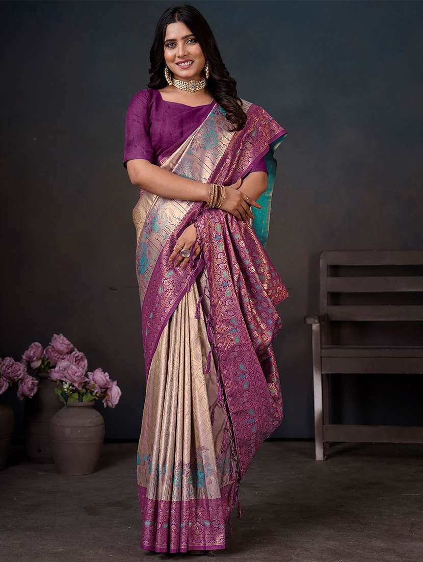 women self design kanjivaram saree with blouse - 22571566 -  Standard Image - 4