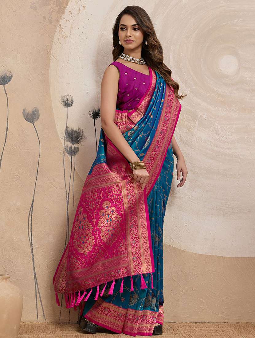 women self design banarasi saree with blouse - 22571581 -  Standard Image - 4