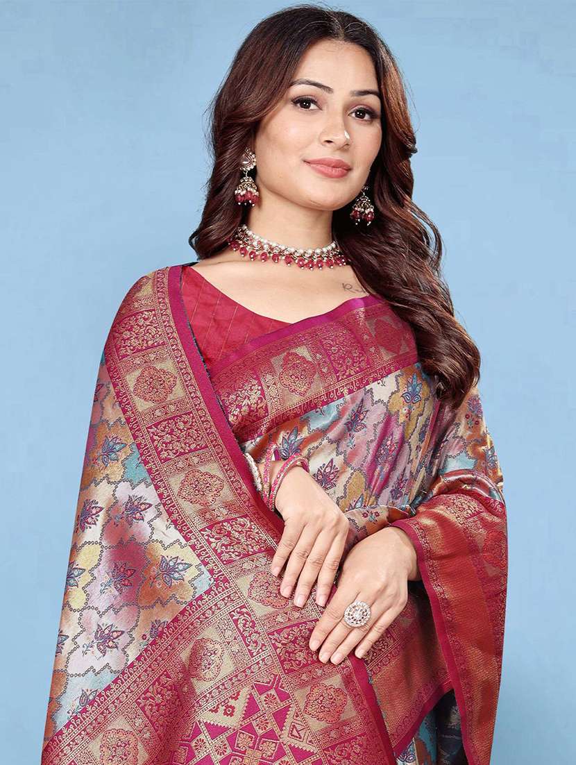 women self design dharmavaram saree with blouse - 22571590 -  Standard Image - 1