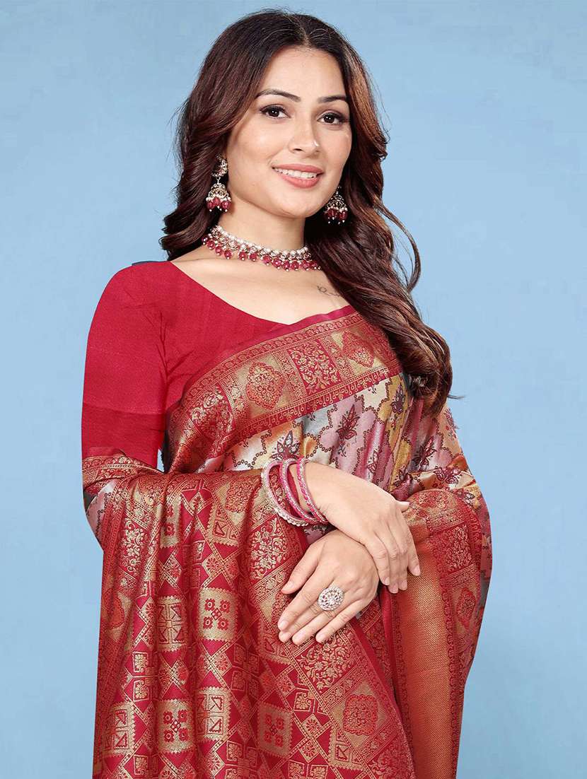 women self design dharmavaram saree with blouse - 22571591 -  Standard Image - 1