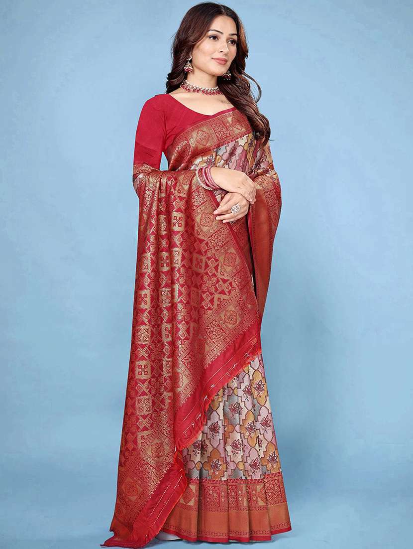 women self design dharmavaram saree with blouse - 22571591 -  Standard Image - 4