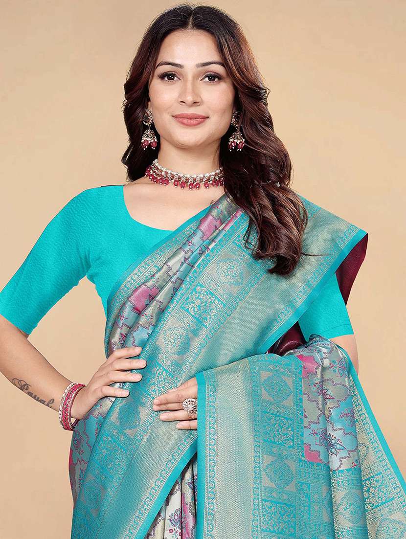 women self design dharmavaram saree with blouse - 22571592 -  Standard Image - 1