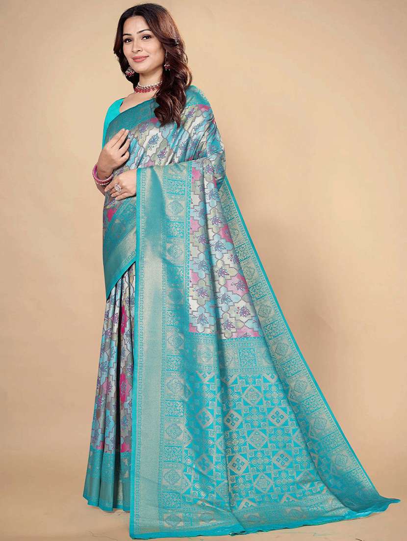 women self design dharmavaram saree with blouse - 22571592 -  Standard Image - 4