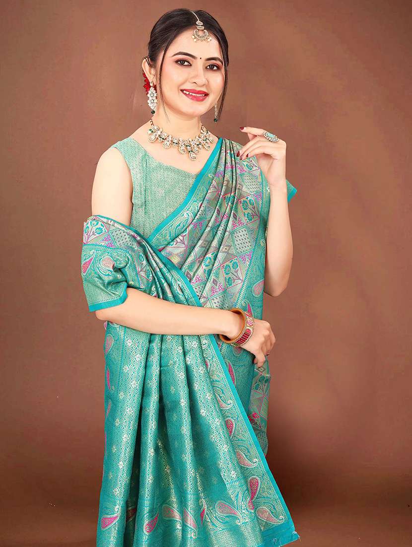 women self design dharmavaram saree with blouse - 22571595 -  Standard Image - 1