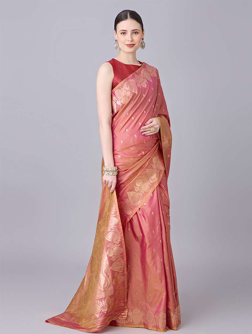 women self design banarasi saree with blouse - 22571599 -  Standard Image - 4