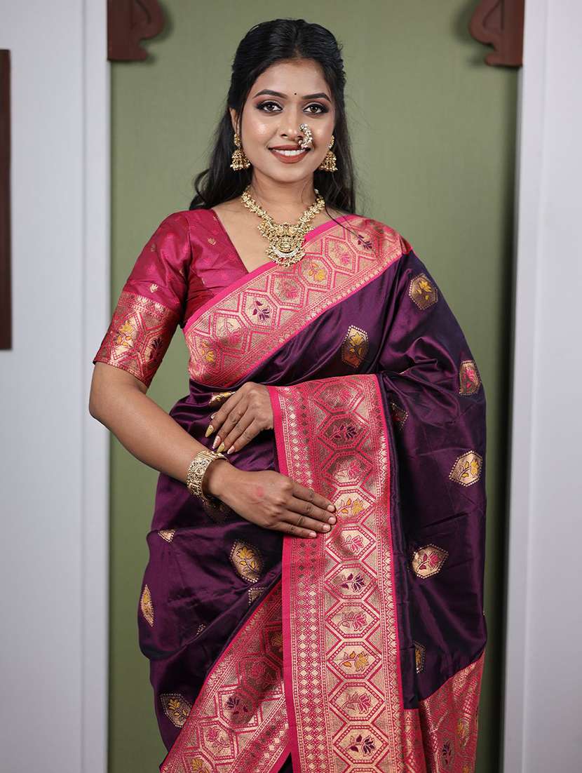 women self design paithani saree with blouse - 22571618 -  Standard Image - 1