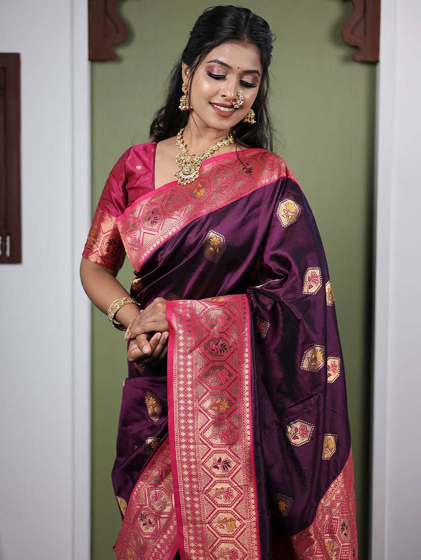 women self design paithani saree with blouse - 22571618 -  Standard Image - 4