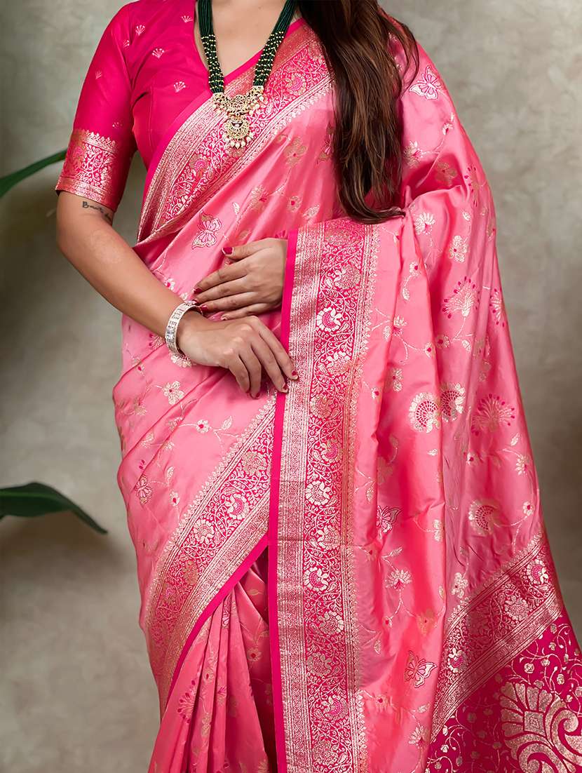 women self design banarasi saree with blouse - 22571650 -  Standard Image - 4