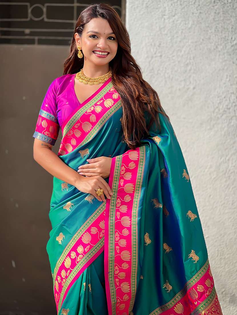 women self design paithani saree with blouse - 22571759 -  Standard Image - 1