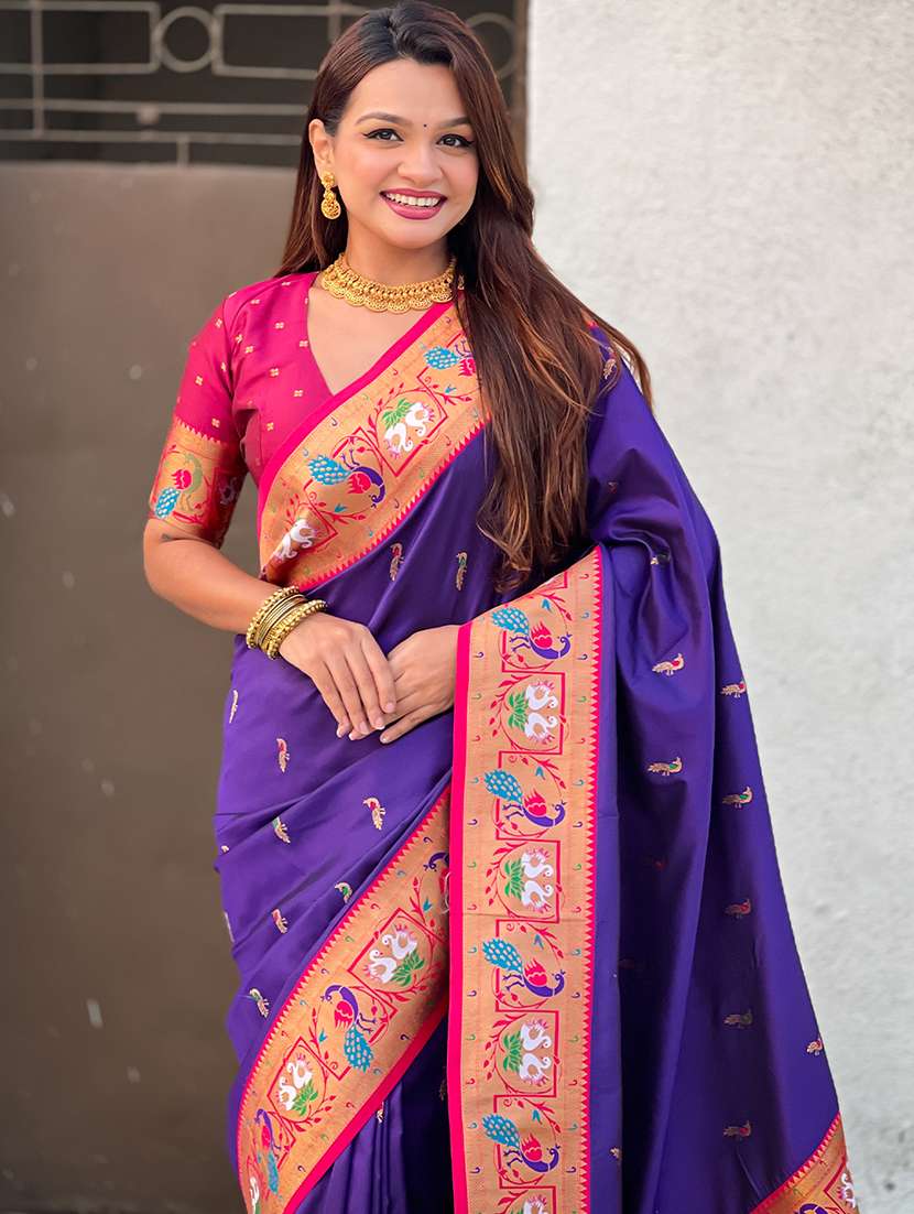 women self design paithani saree with blouse - 22571770 -  Standard Image - 1