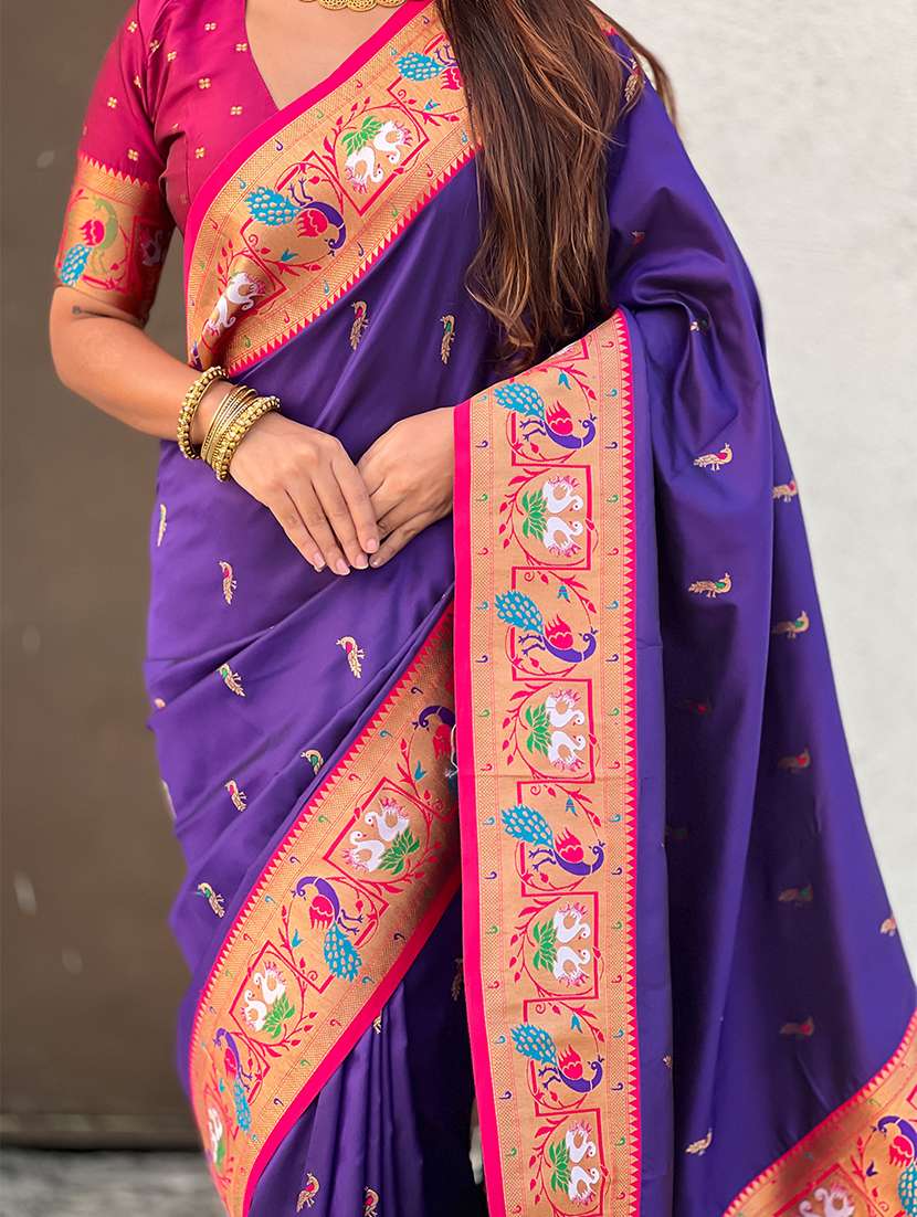 women self design paithani saree with blouse - 22571770 -  Standard Image - 4