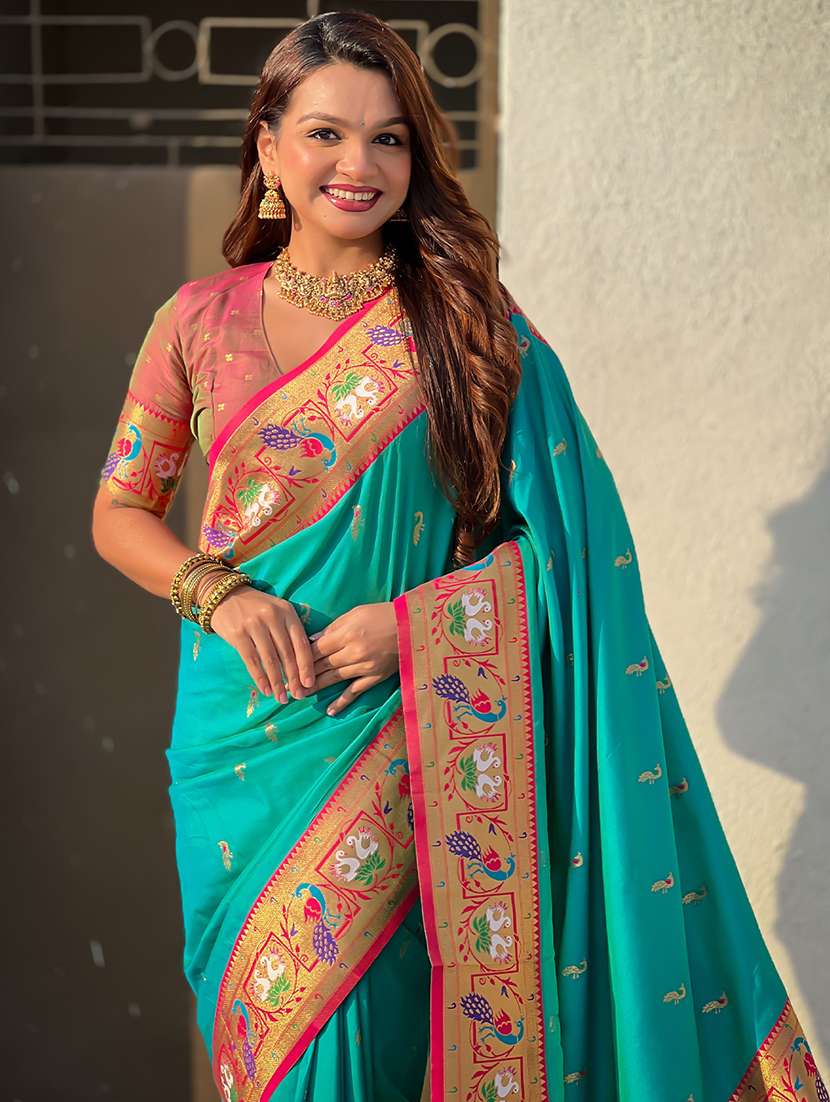 women self design paithani saree with blouse - 22571771 -  Standard Image - 1