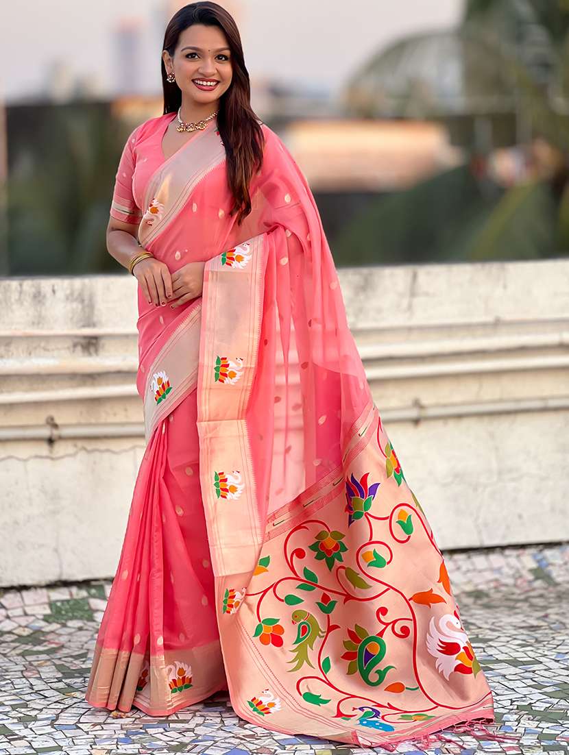 women self design paithani saree with blouse