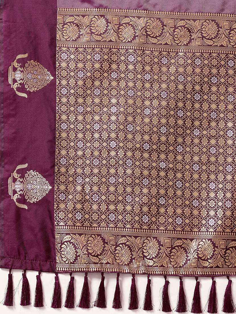 Women Self Design Banarasi Saree With Blouse - 22571785 -  Standard Image - 4