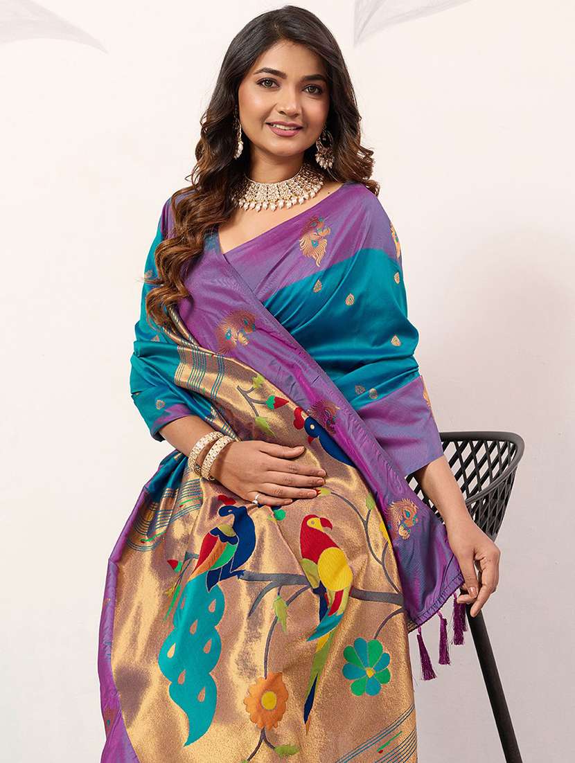 women self design paithani saree with blouse - 22571797 -  Standard Image - 1