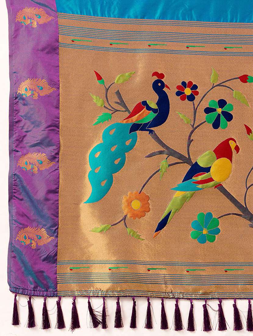 women self design paithani saree with blouse - 22571797 -  Standard Image - 4