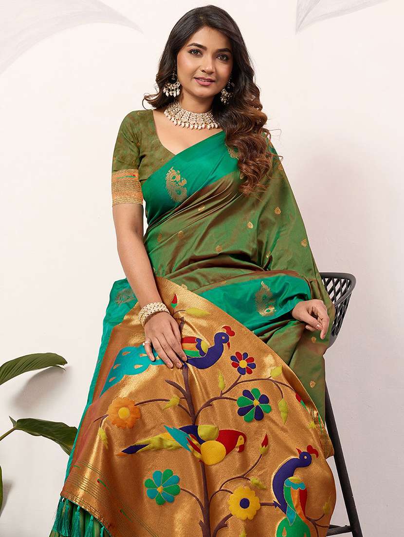 women self design paithani saree with blouse - 22571800 -  Standard Image - 1