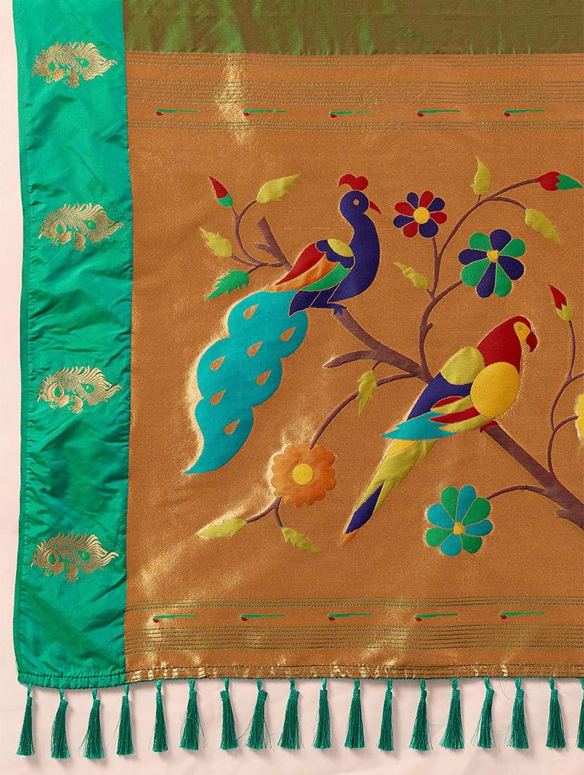 women self design paithani saree with blouse - 22571800 -  Standard Image - 4
