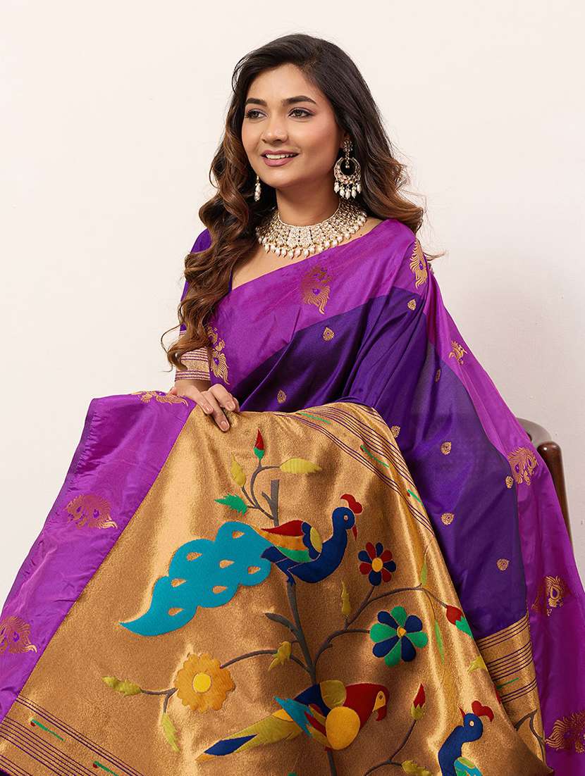 women self design paithani saree with blouse - 22571801 -  Standard Image - 1