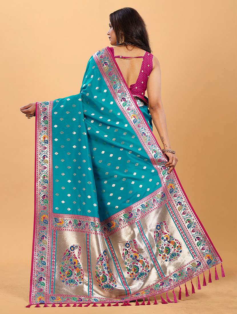 women self design paithani saree with blouse - 22571815 -  Standard Image - 4