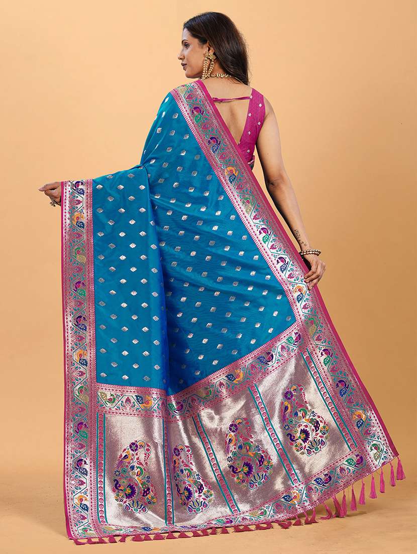 women self design paithani saree with blouse - 22571820 -  Standard Image - 4