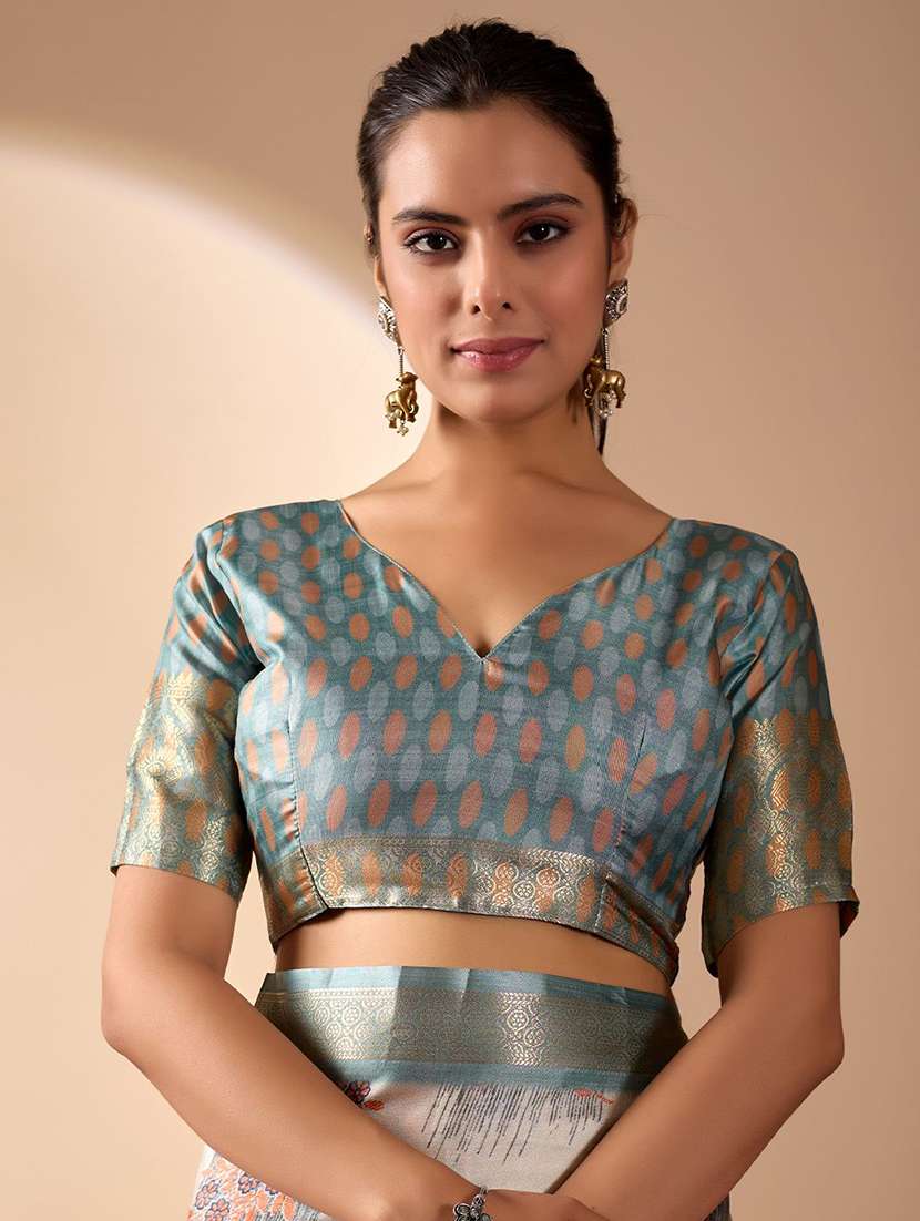women printed bordered saree with blouse - 22571829 -  Standard Image - 4