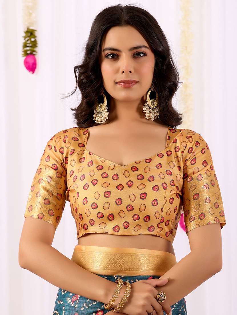 women printed bordered saree with blouse - 22571832 -  Standard Image - 4