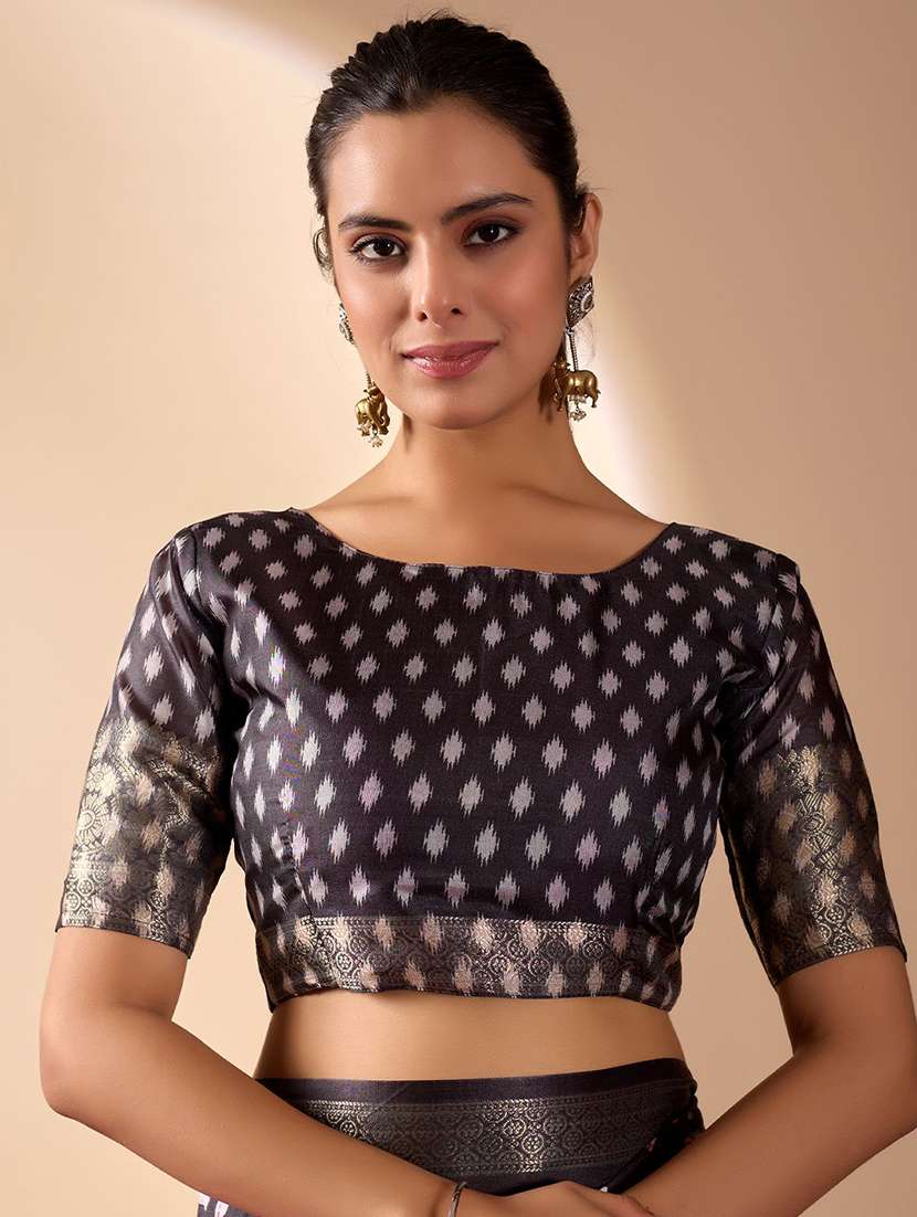 Women Printed Bordered Saree With Blouse - 22571851 -  Standard Image - 4