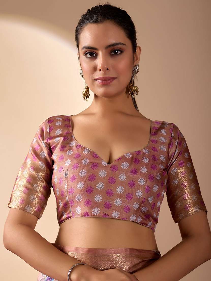 women printed bordered saree with blouse - 22571857 -  Standard Image - 4