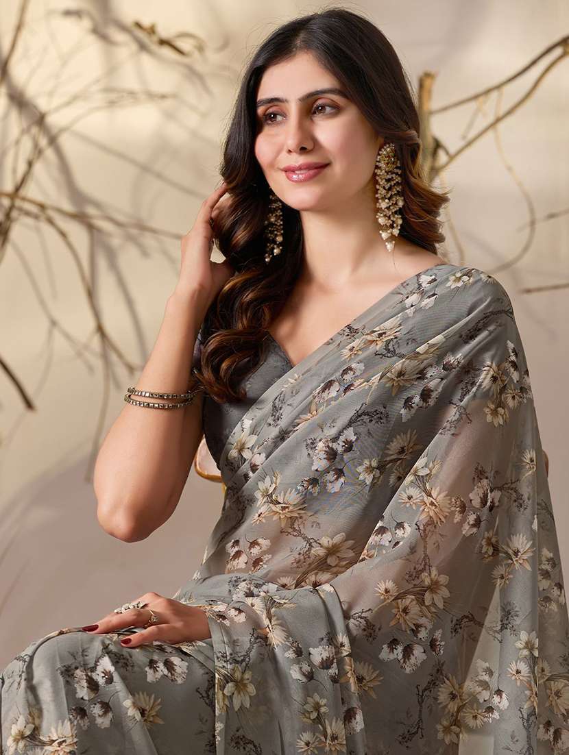 women printed casual wear saree with blouse - 22571876 -  Standard Image - 1
